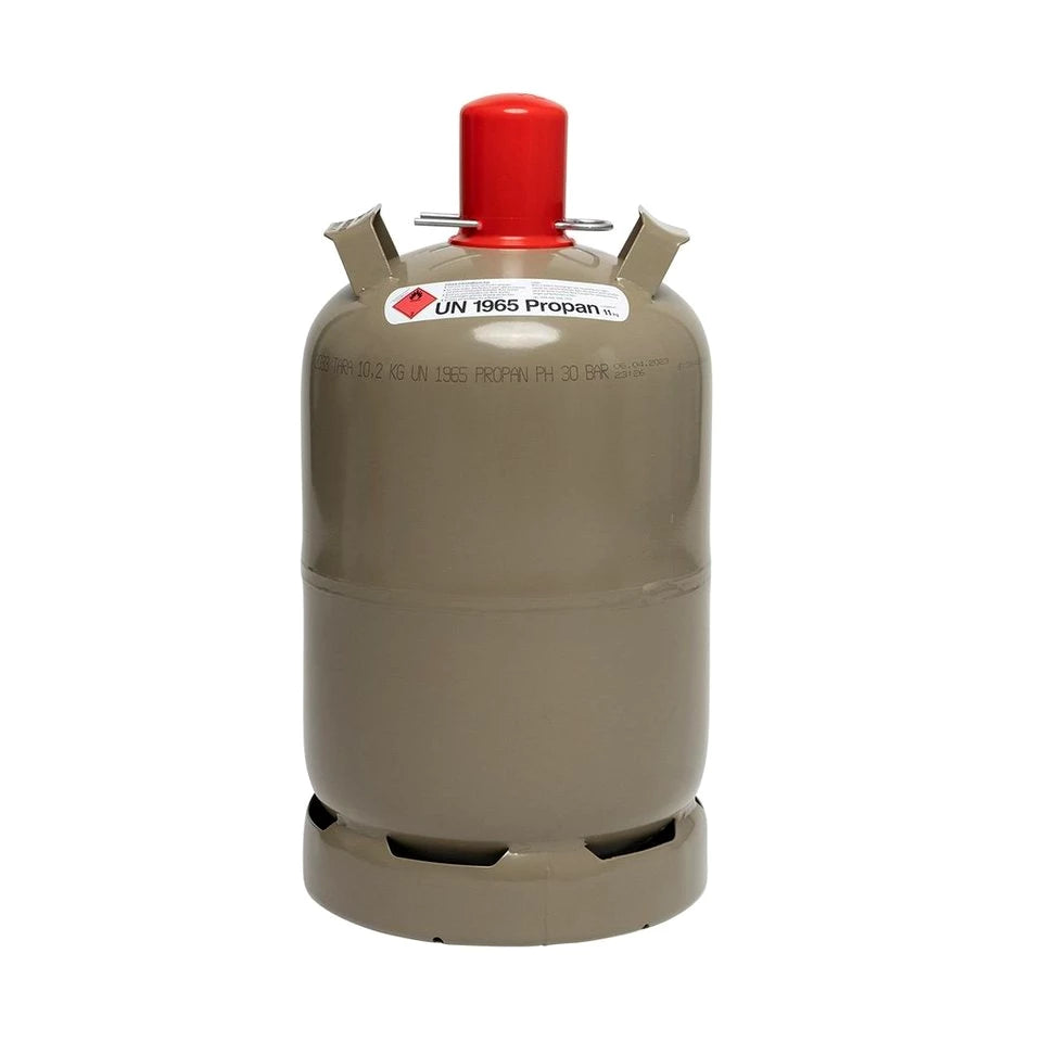 BlueCraft Camping-Gas, 11 kg, Propan Gas-Flasche gefüllt Eigentumsflasche Inkl. Lecksuchspray
