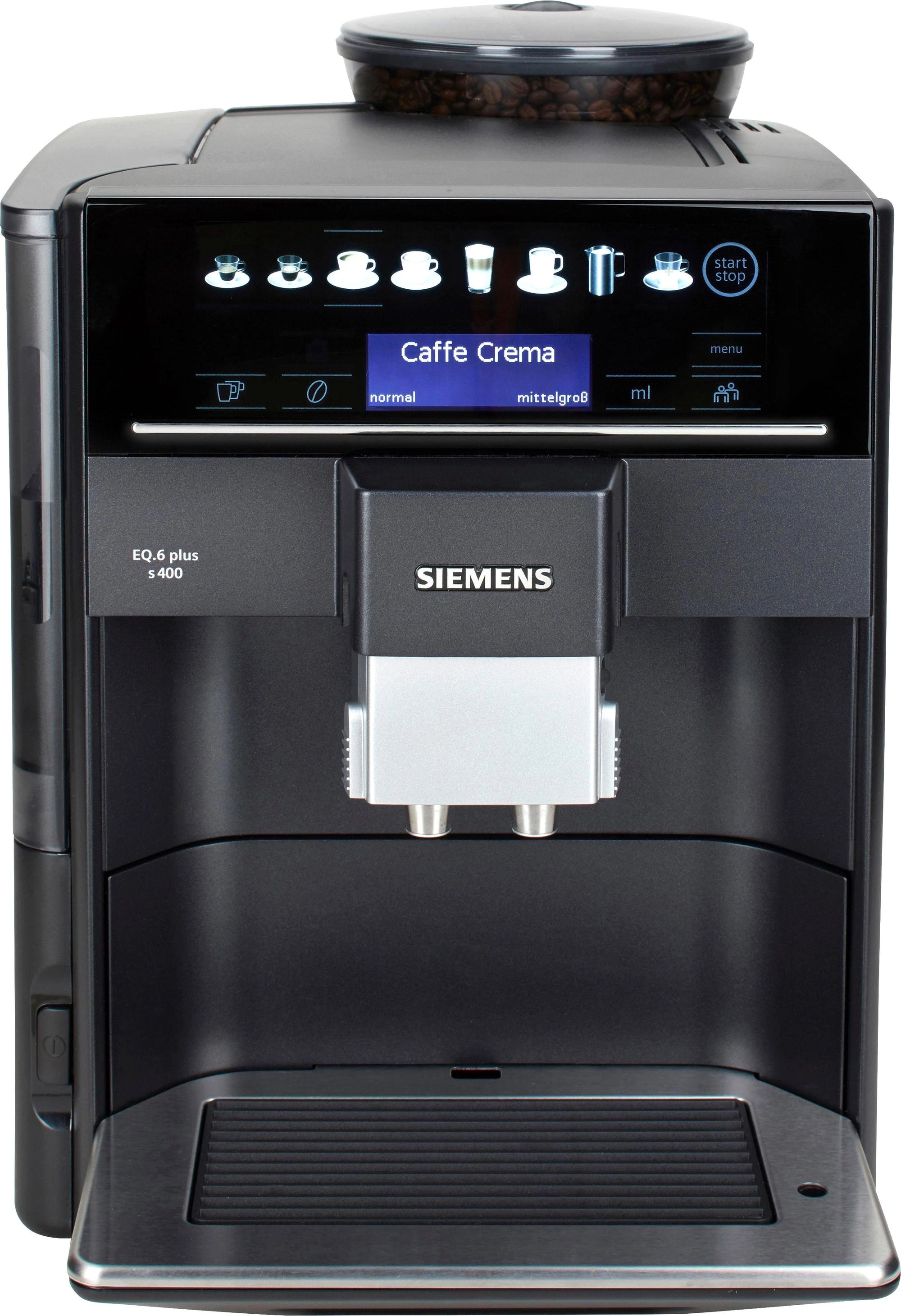 SIEMENS Kaffeevollautomat EQ6 plus s400 TE654509DE, Doppeltassenfunktion, Keramikmahlwerk