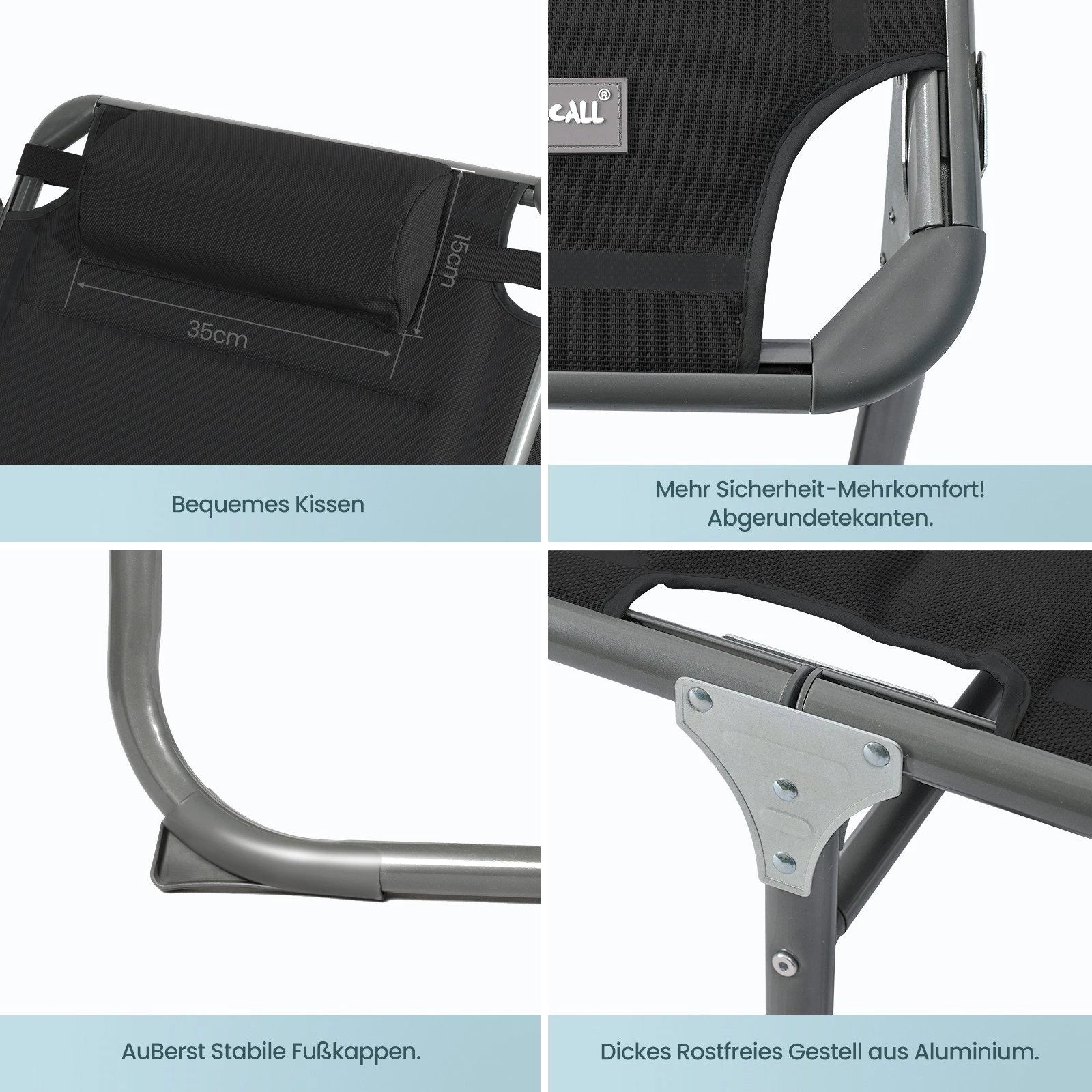 HOMECALL Gartenliege Sonnenliege AluLiege Liegestuhl Strandliege Liegen klappbar