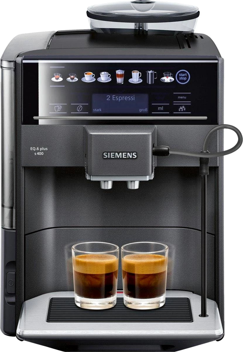 SIEMENS Kaffeevollautomat EQ6 plus s400 TE654509DE, Doppeltassenfunktion, Keramikmahlwerk