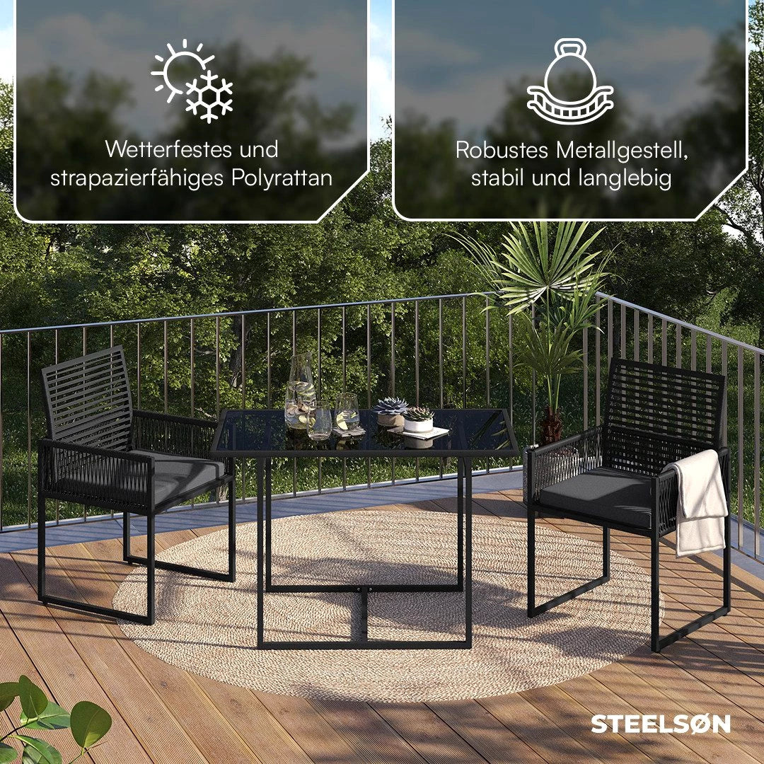 STEELSØN Gartenlounge-Set Kynaris, , schwarz