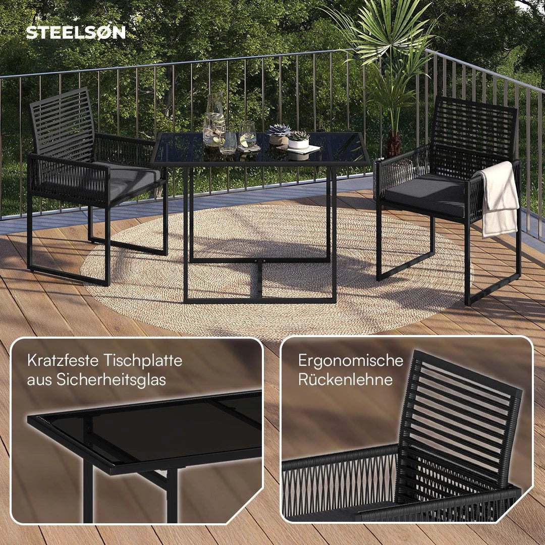 STEELSØN Gartenlounge-Set Kynaris, , schwarz