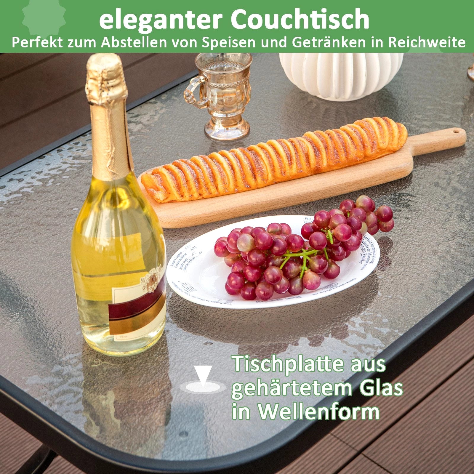 COSTWAY Gartenlounge-Set Balkonset , mit Sitz- &amp;amp;Taillenkissen, wetterfest Metall für Garten