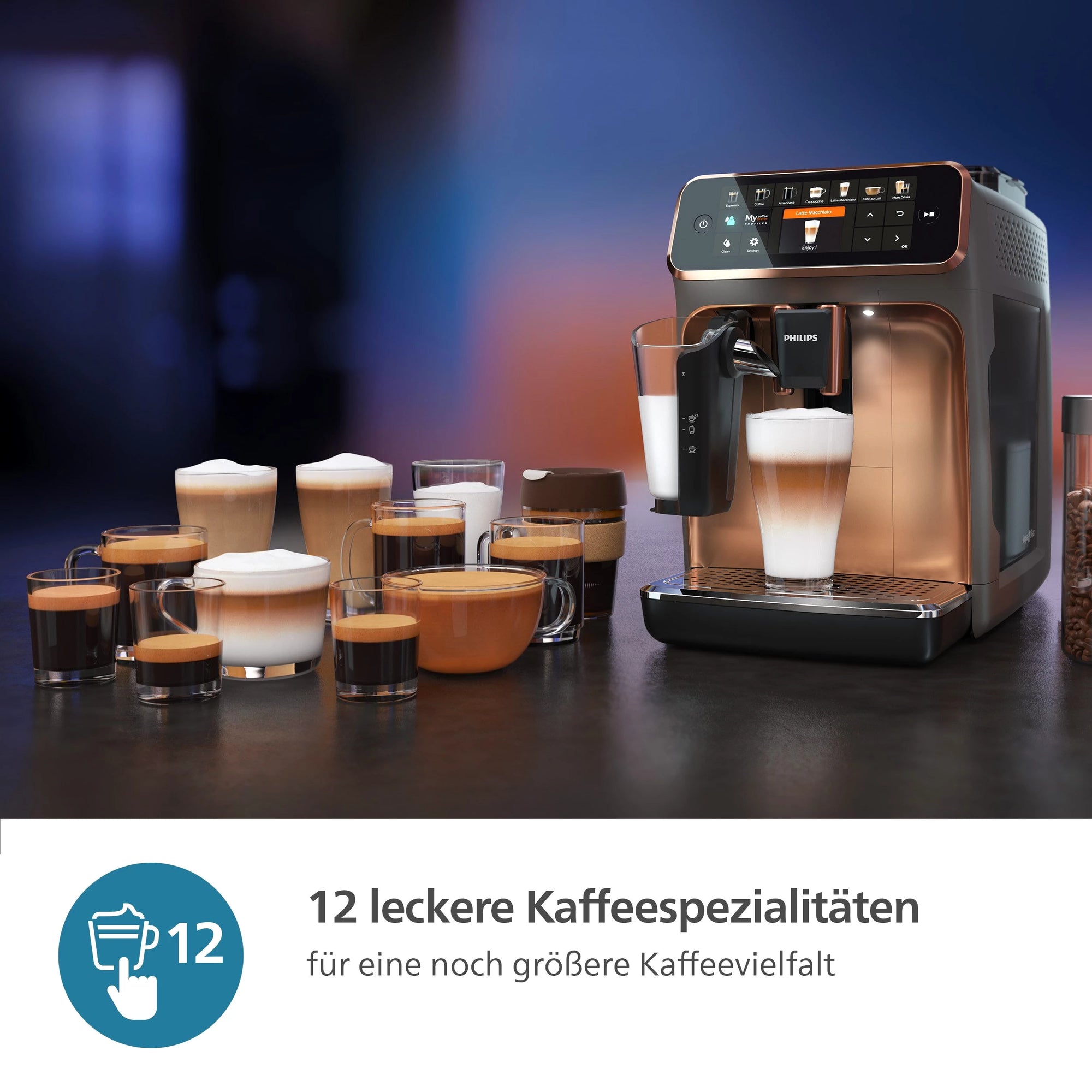 Philips Kaffeevollautomat 5400 Series EP5144/70, mit LatteGo-Milchsystem
