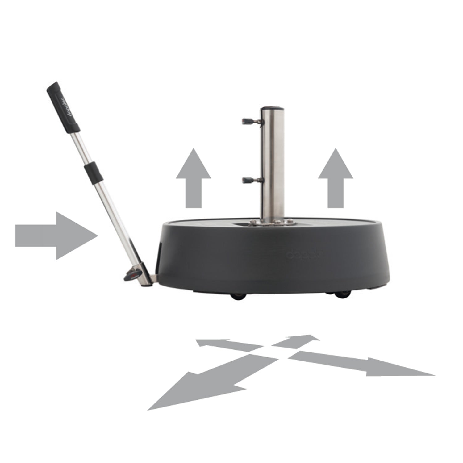 Doppler Rollsockel &quot;Easy Move Switch&quot; ohne Dekorplatte (50 kg, für Sonnenschirme bis Ø 300 cm)