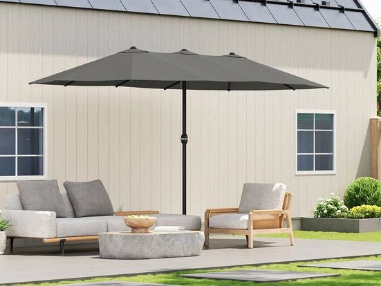 EUGAD Sonnenschirm, Outdoor-Sonnenschutz UPF50+, mit Kurbelmechanismus