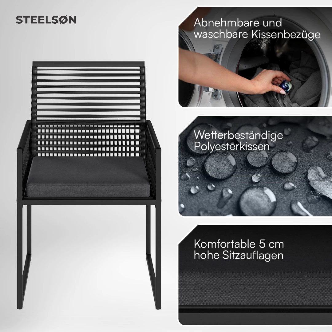 STEELSØN Gartenlounge-Set Kynaris, , schwarz