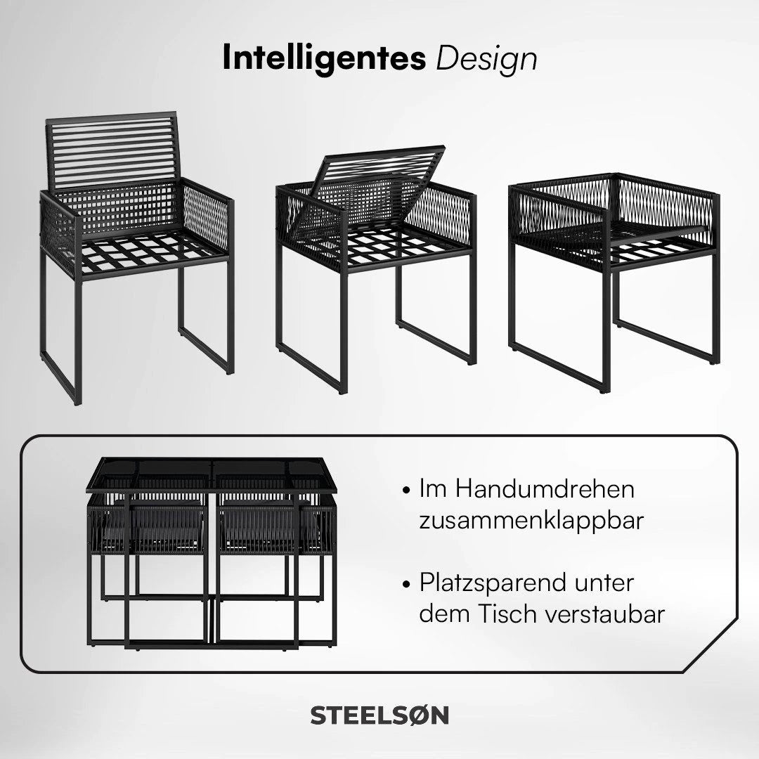 STEELSØN Gartenlounge-Set Kynaris, , schwarz