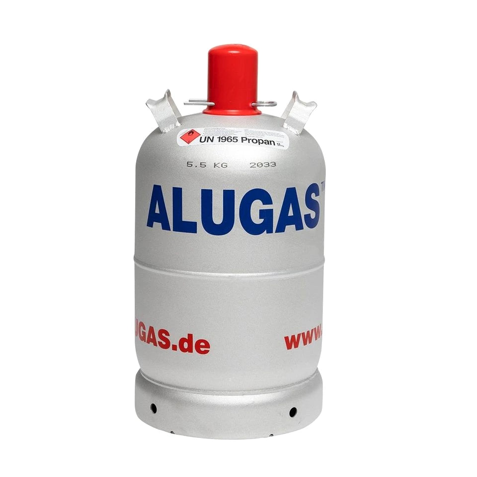 BlueCraft Camping-Gas, 2X Alu Propangas Flasche 11kg gefüllt inkl. Lecksuchspray