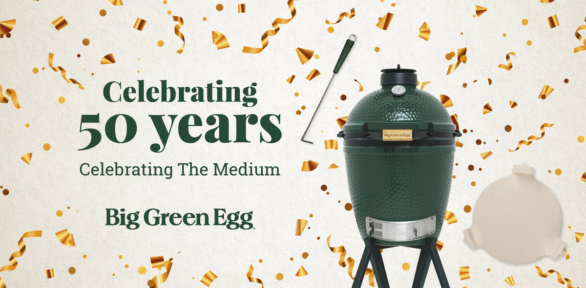 Big Green Egg Holzkohlegrill MEDIUM Starterset 50 Jahre Jubiläumset