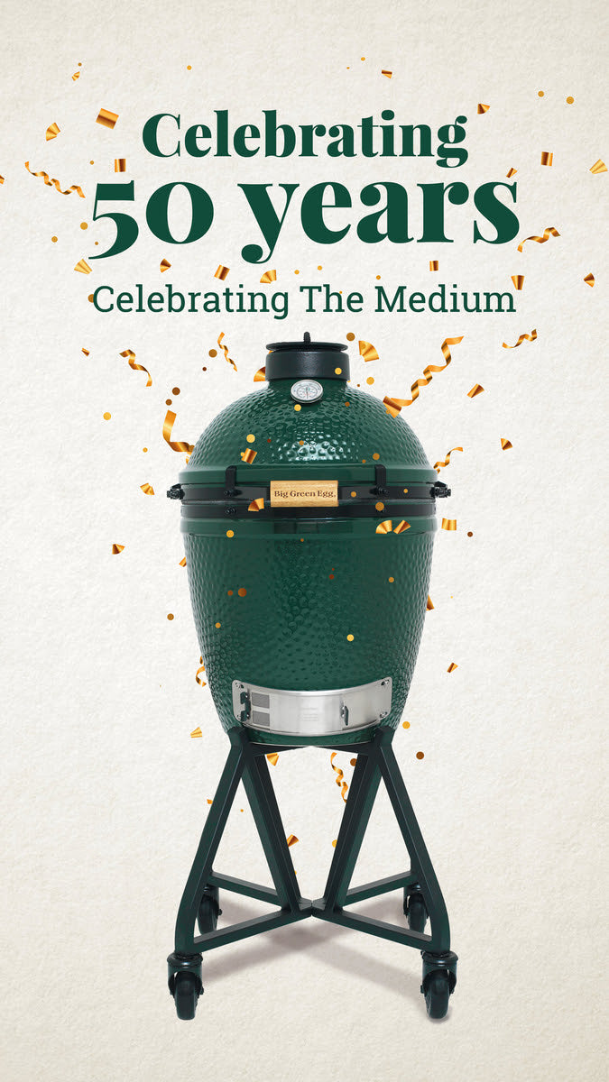 Big Green Egg Holzkohlegrill MEDIUM Starterset 50 Jahre Jubiläumset