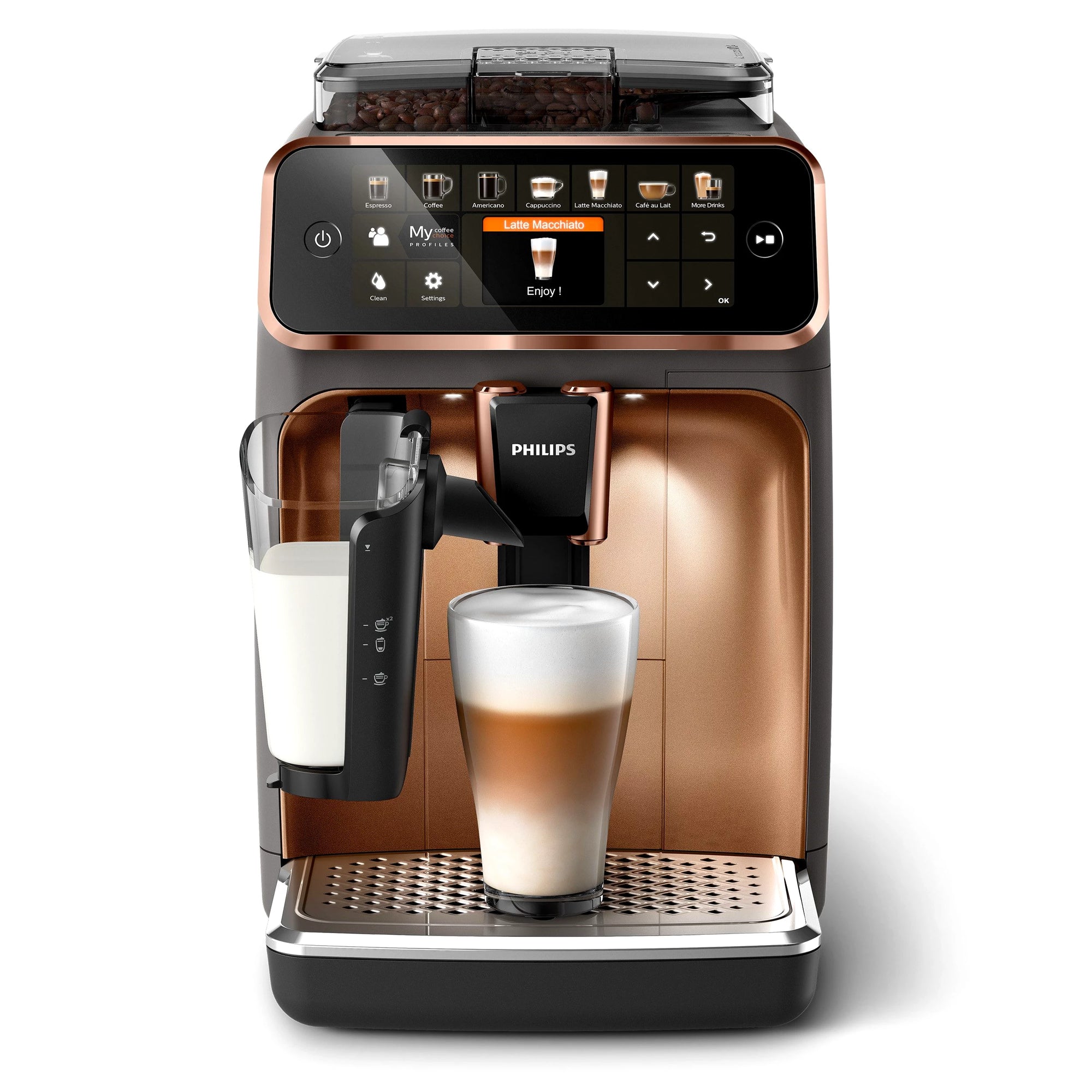 Philips Kaffeevollautomat 5400 Series EP5144/70, mit LatteGo-Milchsystem