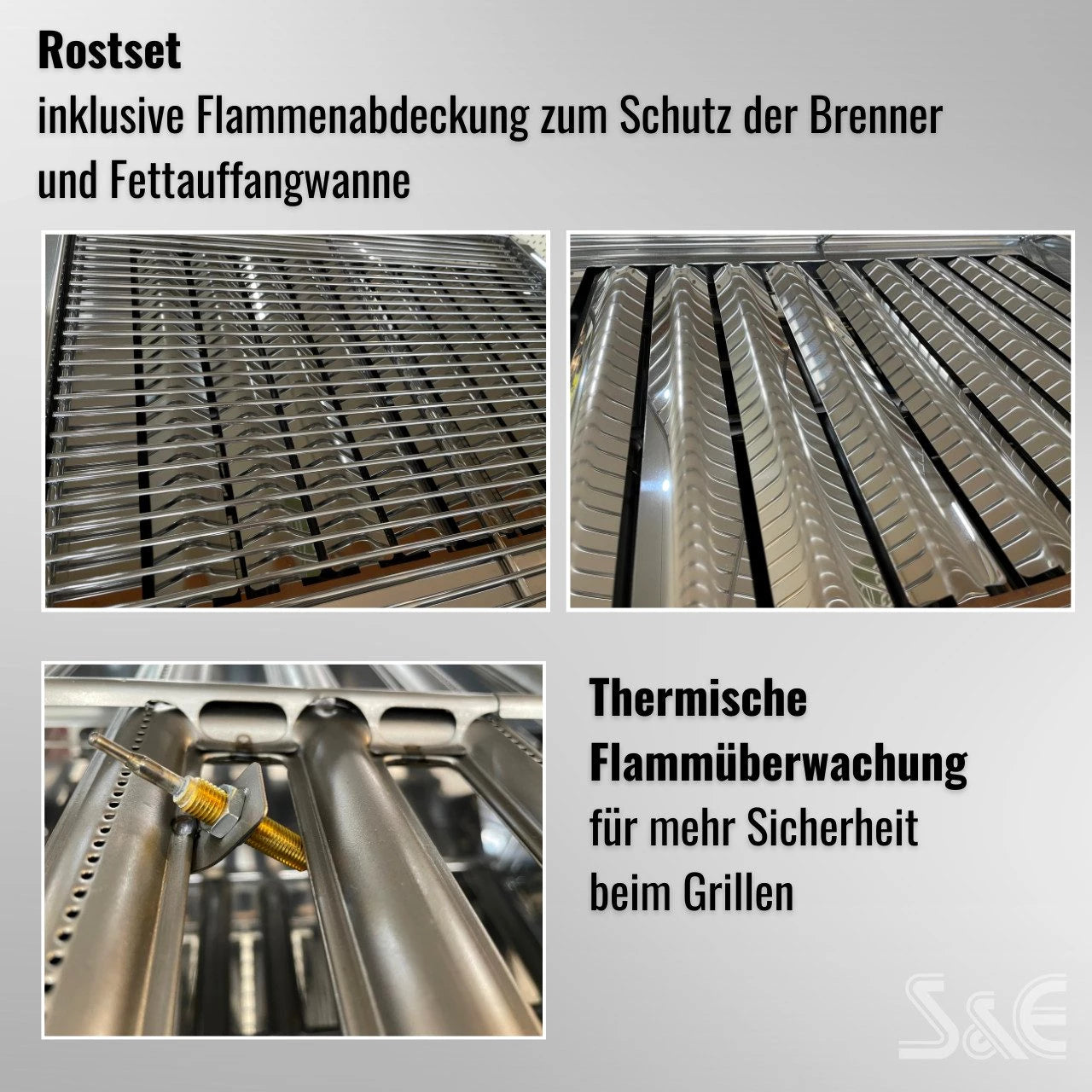 BlueCraft Gasgrill 3 flammig Brenner Edelstahl Gastrobräter Profi Gastrogasgrill mit Rost