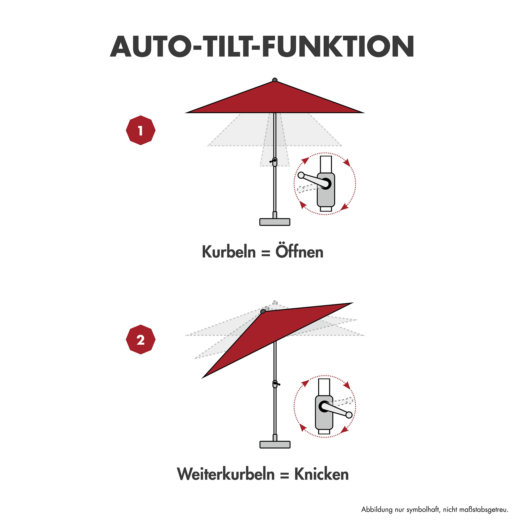 Doppler Sonnenschirm / Kurbelschirm &quot;Expert 300 x 200 Auto Tilt&quot; (natur, 300 x 200 cm)