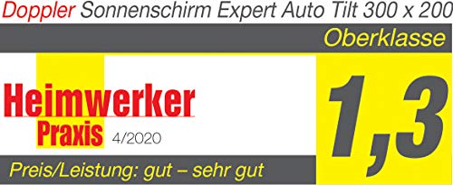 Doppler Sonnenschirm / Kurbelschirm &quot;Expert 300 x 200 Auto Tilt&quot; (natur, 300 x 200 cm)